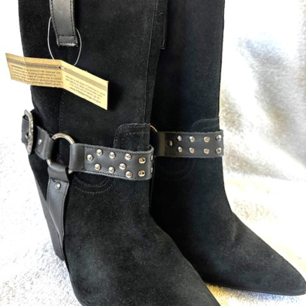 Dingo Dancin' Queen black suede heeled booties NWT Size 8-1/2